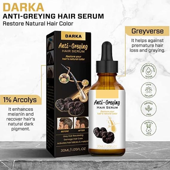 Hair Darkening Se-rum, Darka Anti-greying Hair Se-rum, Nutrient Natural Darkening Se-rum 30 M